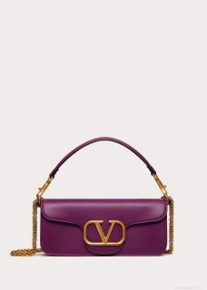 Valentino XW0B0K30 Locò Calfskin Shoulder Bag Purple