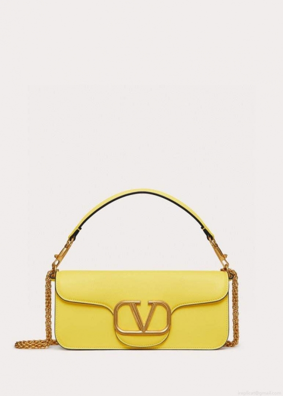 Valentino XW0B0K30 Locò Calfskin Shoulder Bag Yellow