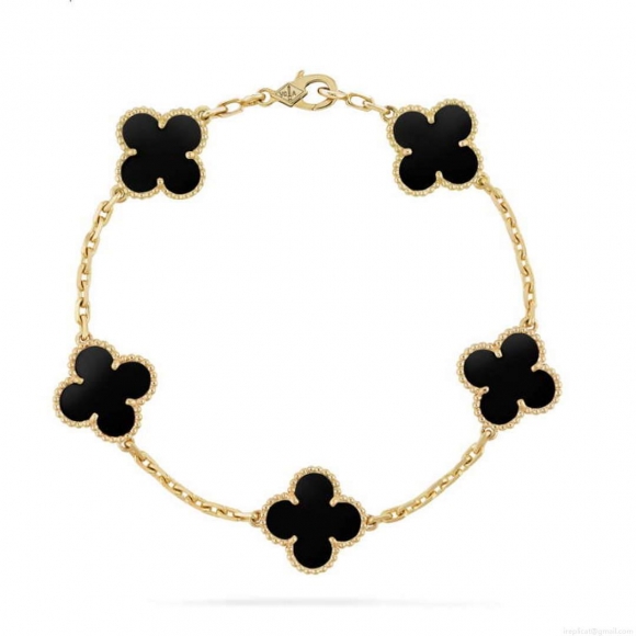 Van Cleef & Arpels Vintage Alhambra bracelet, 5 motifs VCARA41300 Yellow gold