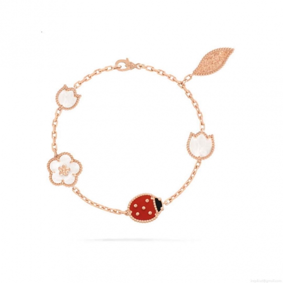 Van Cleef & Arpels Lucky Spring bracelet, 5 motifs VCARP7RR00 Rose gold