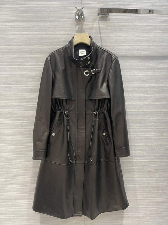 Hermes Women’s Fashion Clothing Sheepskin Long Trench Coat H33258