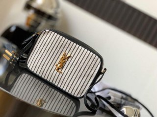 YSL 612542 Lou Camera Bag In Canvas And Smooth Leather