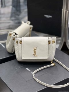 YSL 6727381 Mini Nolita In Lambskin White