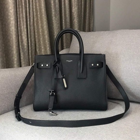 YSL 378299 Yves Saint Laurent Classic Sac De Jour Small in Grained Leather Black