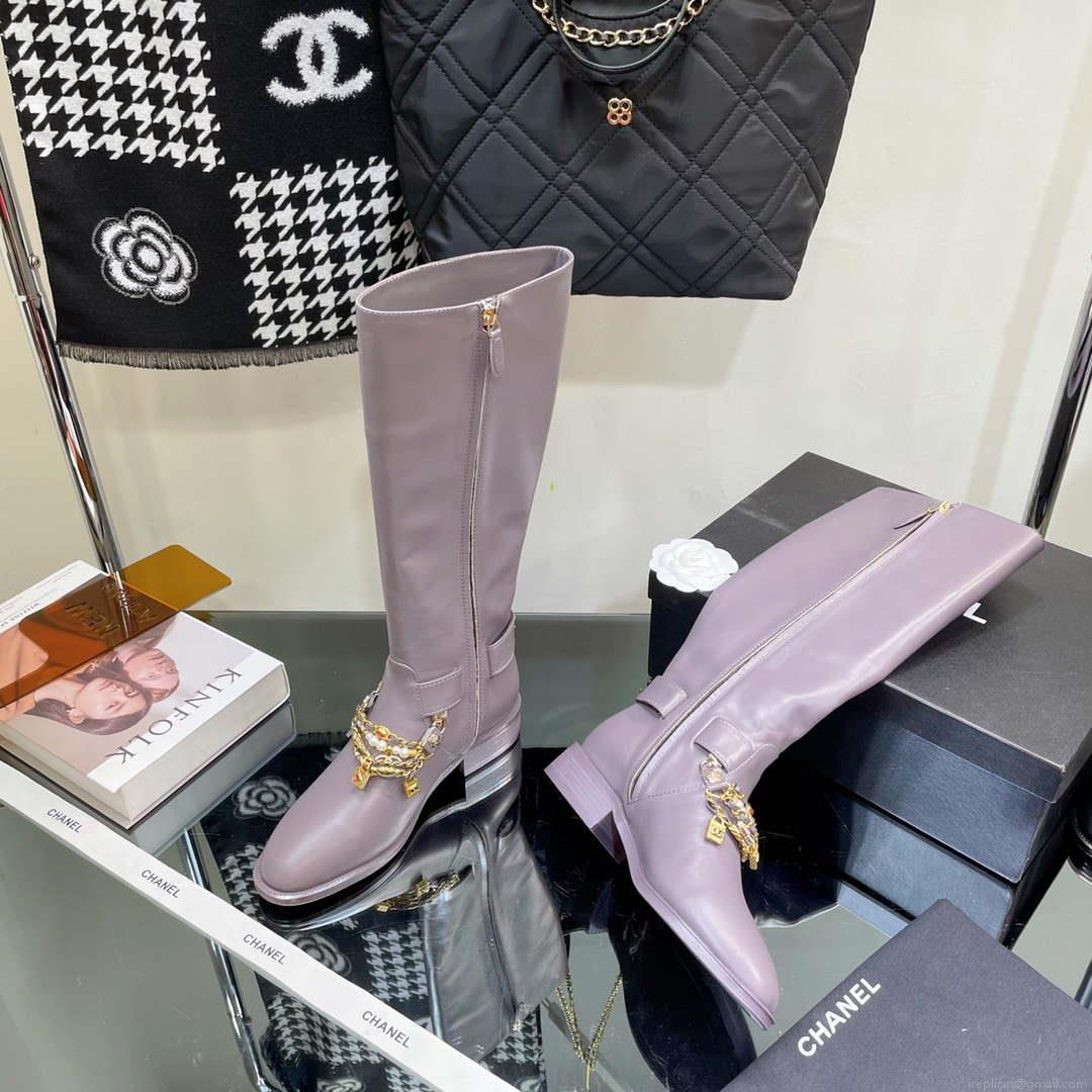 Chanel Women’s Shoes Classcal Chain High Boots G38821