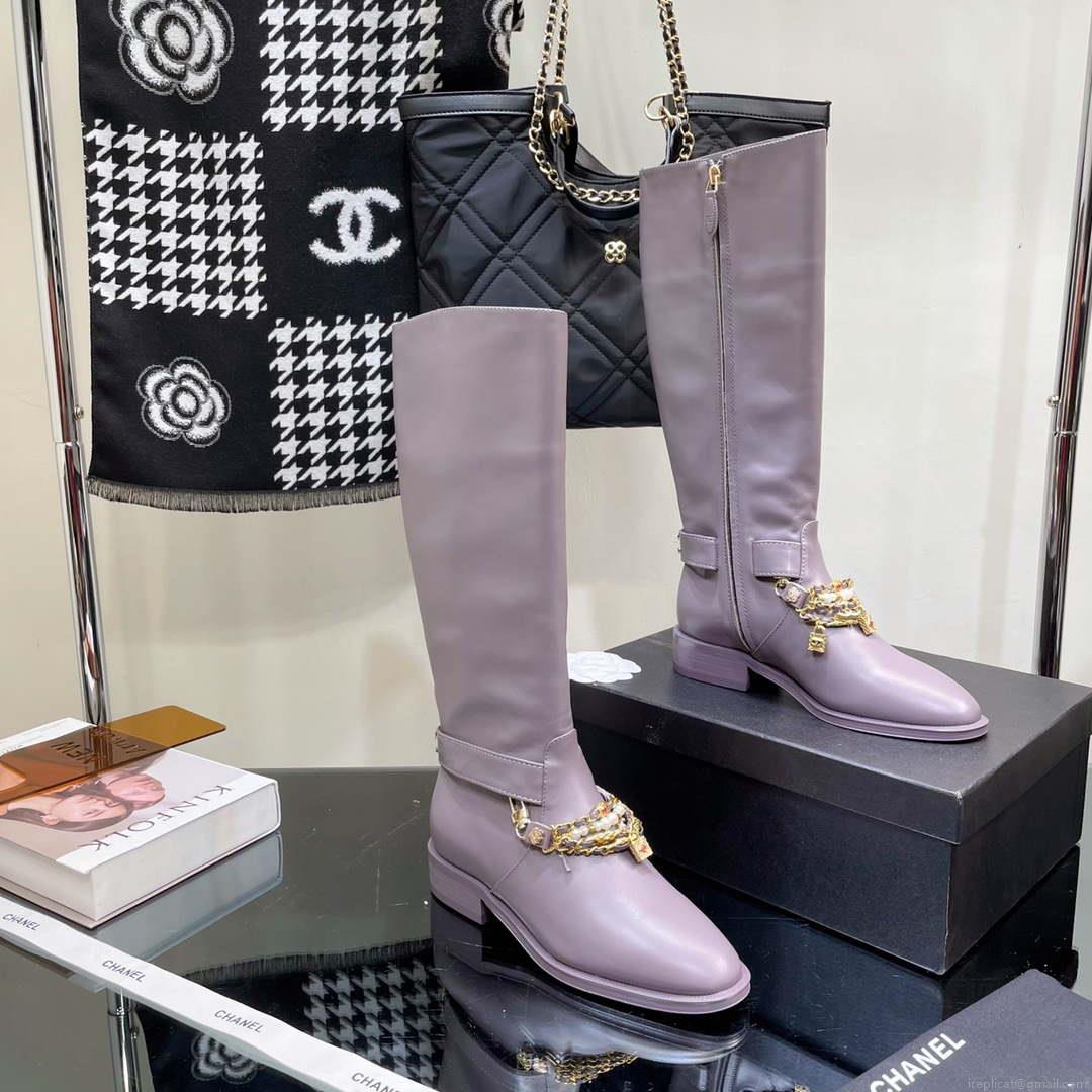 Chanel Women’s Shoes Classcal Chain High Boots G38821
