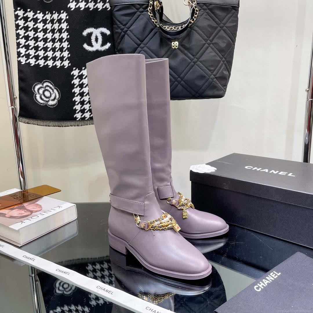 Chanel Women’s Shoes Classcal Chain High Boots G38821