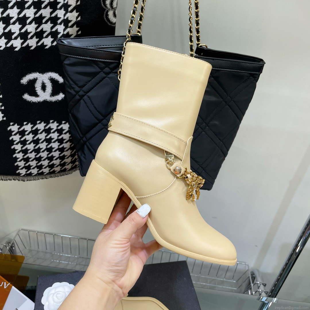 Chanel Women’s Shoes Classcal Chain Hight Boots 190803