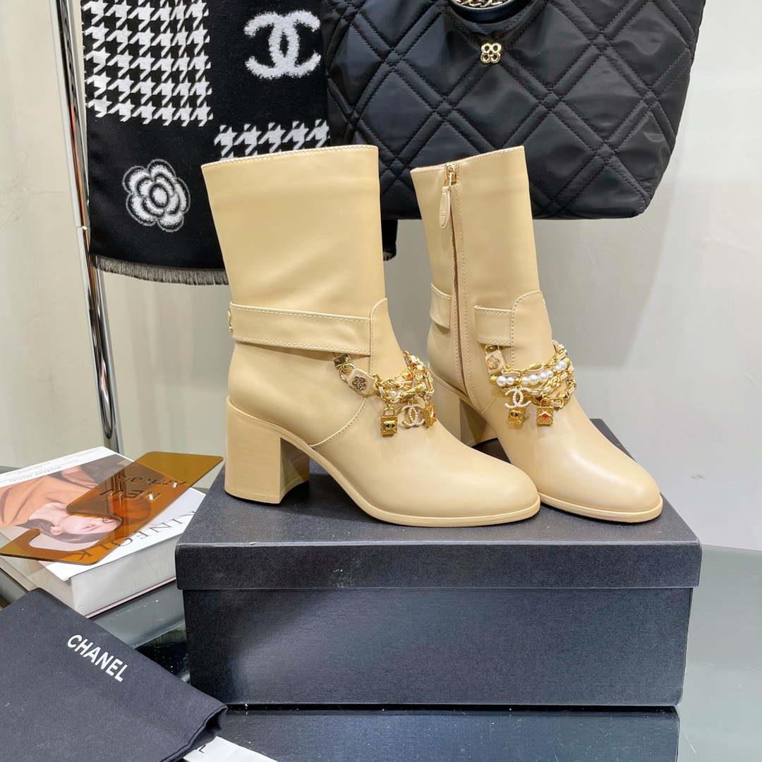 Chanel Women’s Shoes Classcal Chain Hight Boots 190803