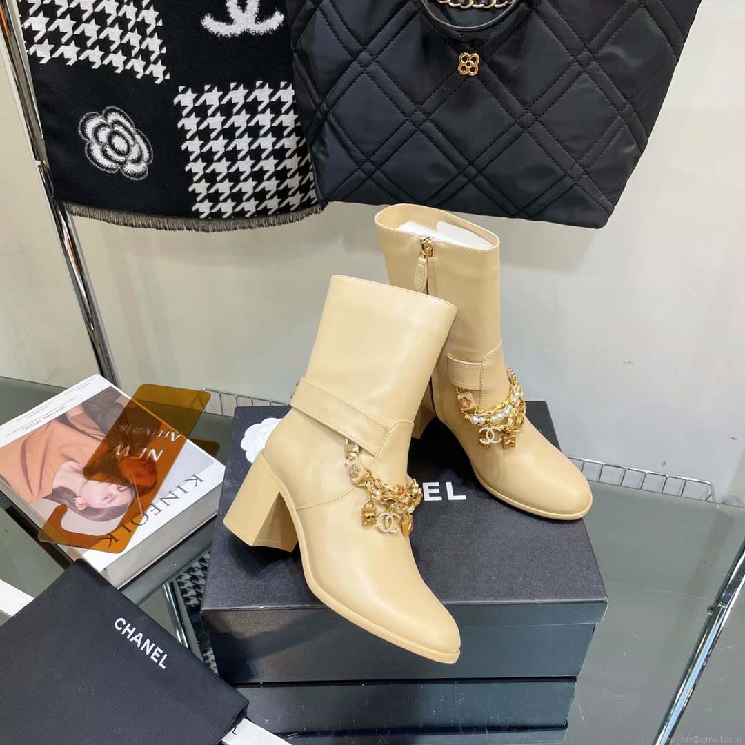 Chanel Women’s Shoes Classcal Chain Hight Boots 190803