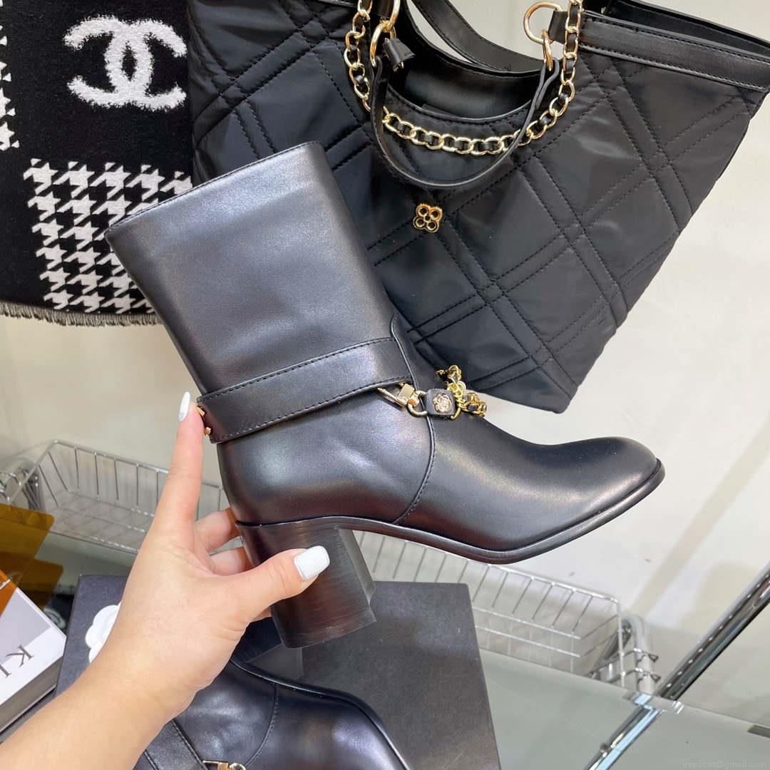 Chanel Women’s Shoes Classcal Chain Hight Boots 190801