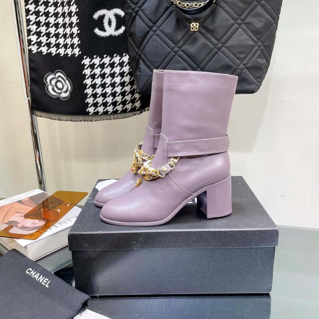 Chanel Women’s Shoes Classcal Chain Hight Boots 190800