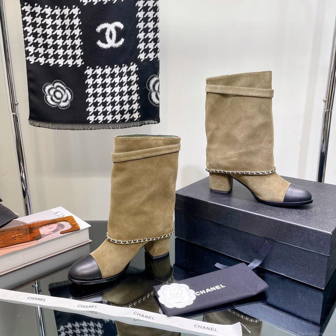 Chanel Women’s Shoes G39345 X56709 94305Classcal Chain Hight Boots 190783
