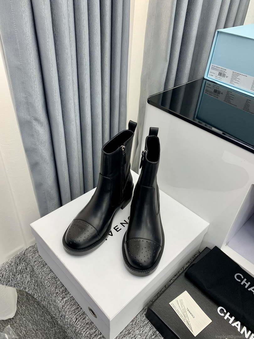 Chanel Women’s Shoes G39162 Y55902 94305 Ankle Boots Lace-Ups 189738