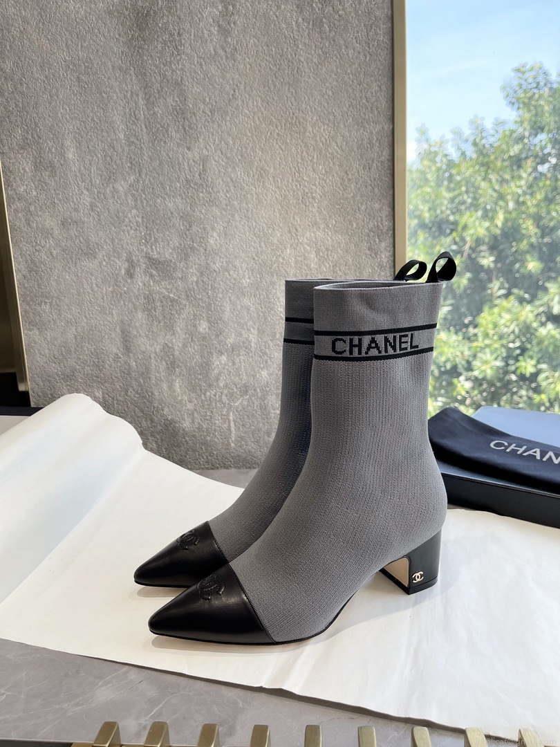 Chanel Women’s Shoes Elastic Knitting Ankle Boots 193735