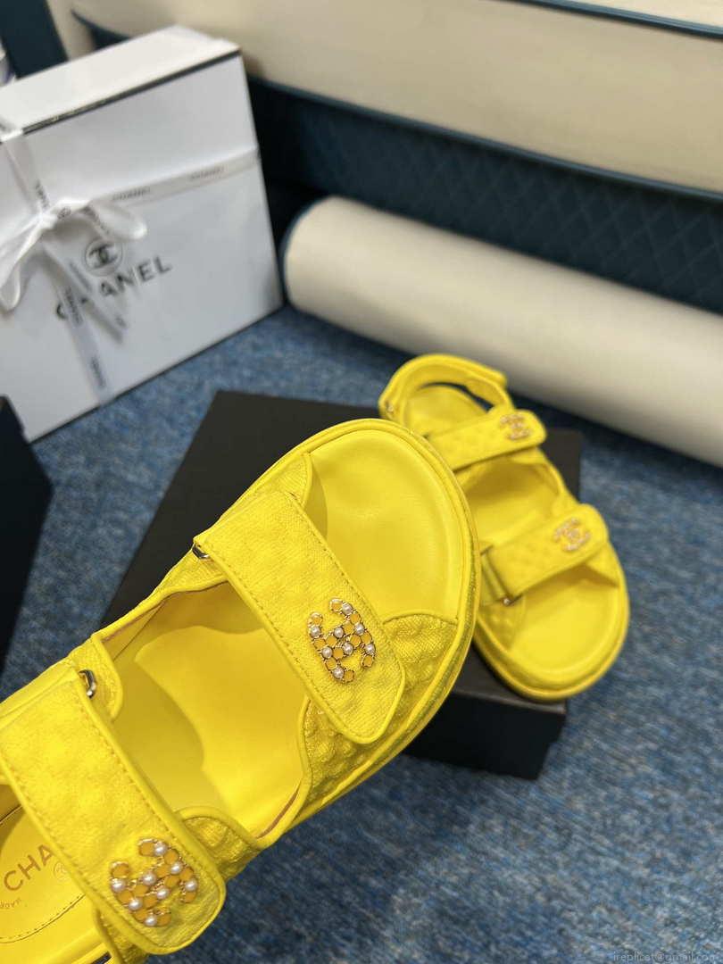Chanel Women’s fashion Knitwear Sandals G35932 Yellow