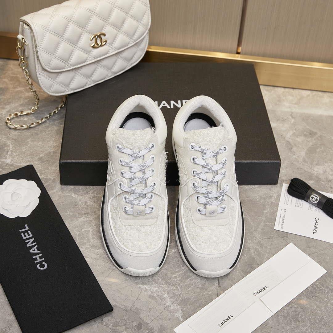 Chanel Men Women’s Sneaker Shoes G38753 White