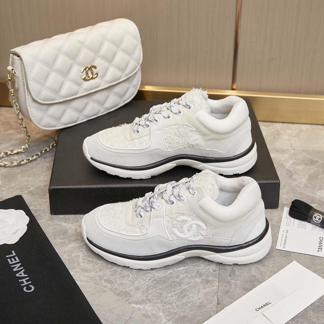 Chanel Men Women’s Sneaker Shoes G38753 White