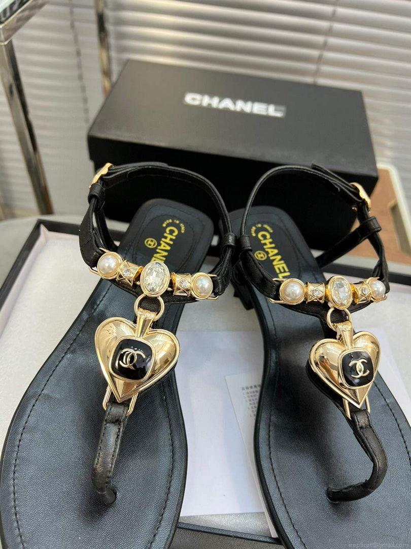 Chanel G39674 Women’s Sandals Shoes Lambskin C90261