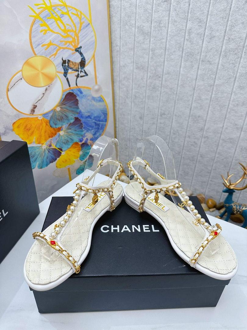 Chanel G39674 Women’s Sandals Shoes Lambskin C90266