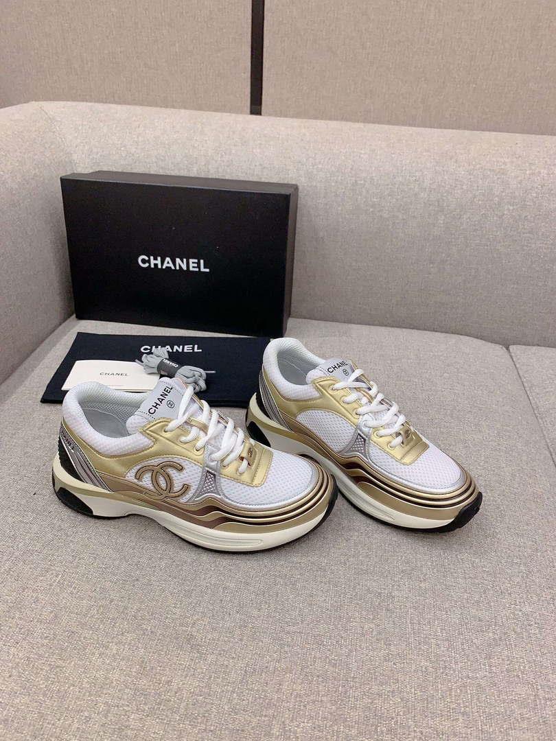 Chanel Women’s Sneaker G45077 Designer Trainers Fabric Laminated C90101