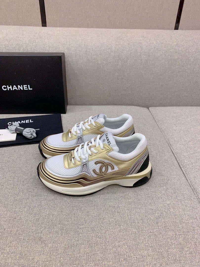 Chanel Women’s Sneaker G45077 Designer Trainers Fabric Laminated C90101
