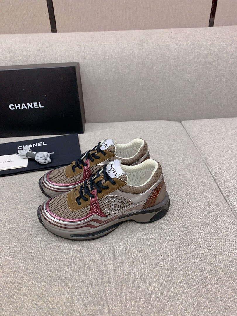 Chanel Women’s Sneaker G45077 Designer Trainers Fabric Laminated C90108