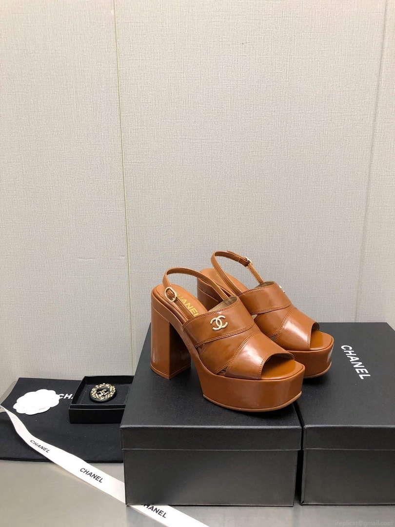 Chanel G45016 Patent Crumpled Lambskin Sandals C88323
