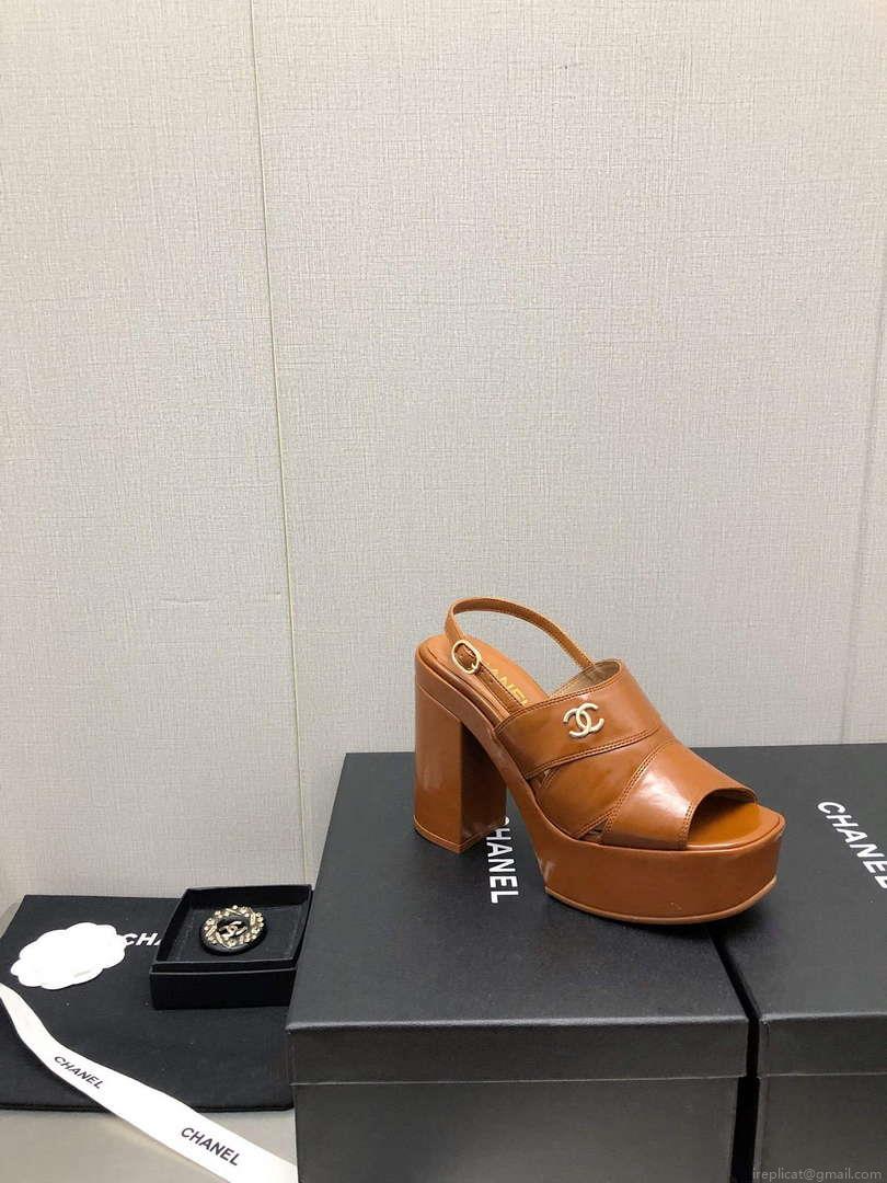 Chanel G45016 Patent Crumpled Lambskin Sandals C88323