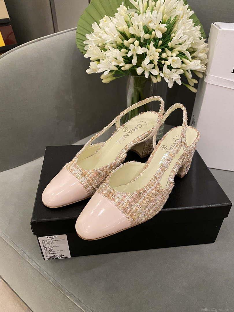 Chanel Women’s G31318 Slingbacks Goatskin Grosgrain Sandals Shoes C91003