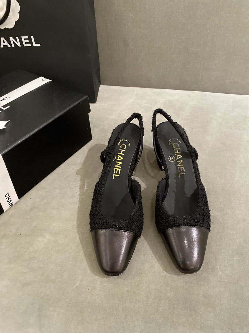 Chanel Women’s G31318 Slingbacks Goatskin Grosgrain Sandals Shoes C91004