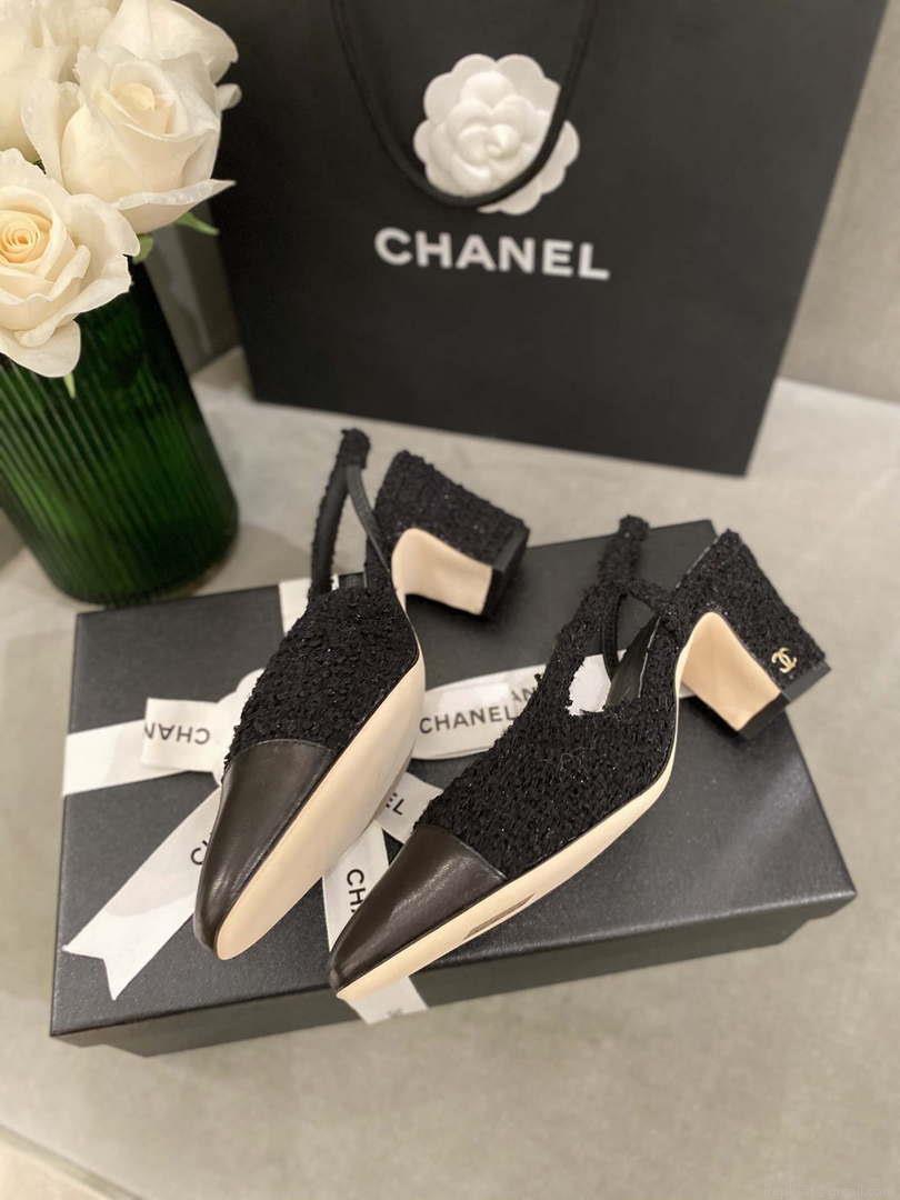Chanel Women’s G31318 Slingbacks Goatskin Grosgrain Sandals Shoes C91004