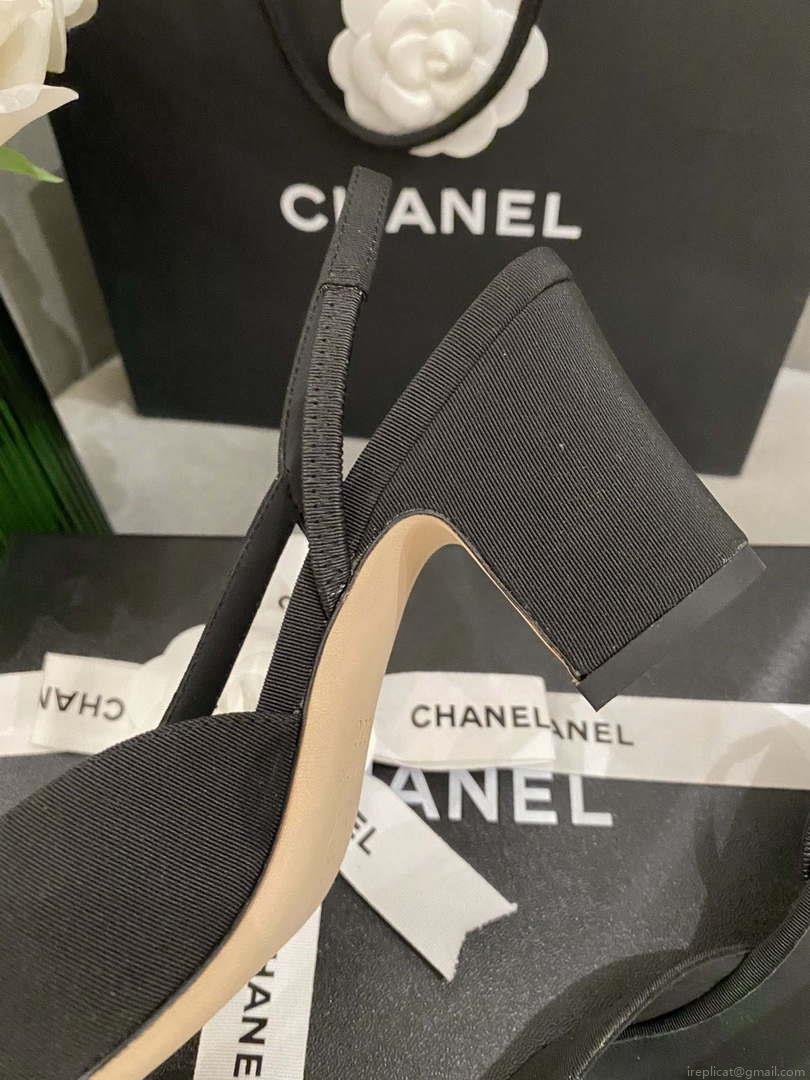 Chanel Women’s G31318 Slingbacks Goatskin Grosgrain Sandals Shoes C91006