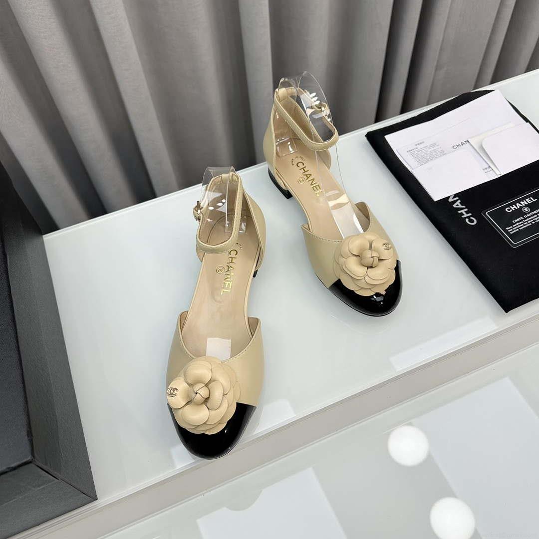 Chanel Women’s G31318 Camellia shoes Lambskin Sandals Shoes CC91002