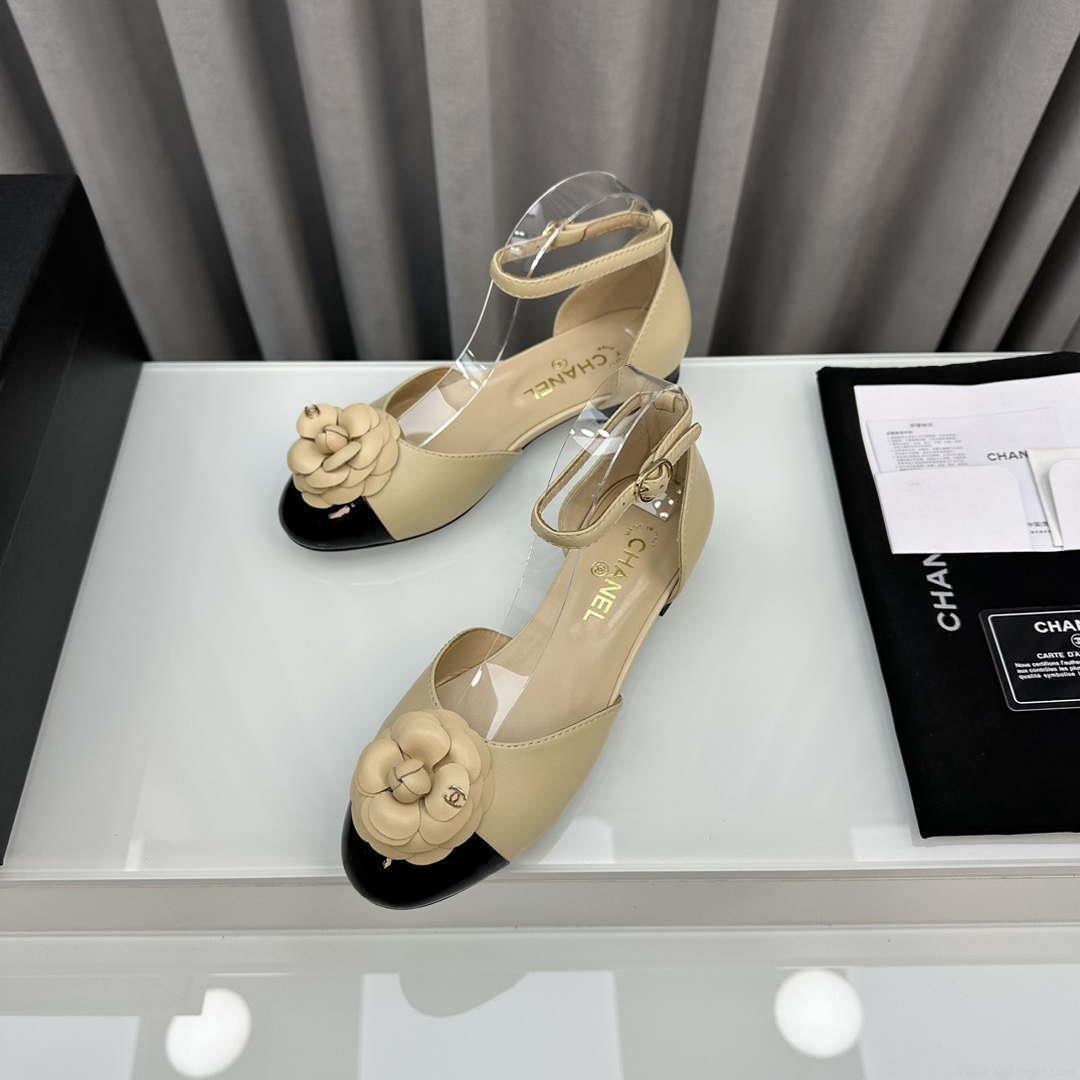 Chanel Women’s G31318 Camellia shoes Lambskin Sandals Shoes CC91002