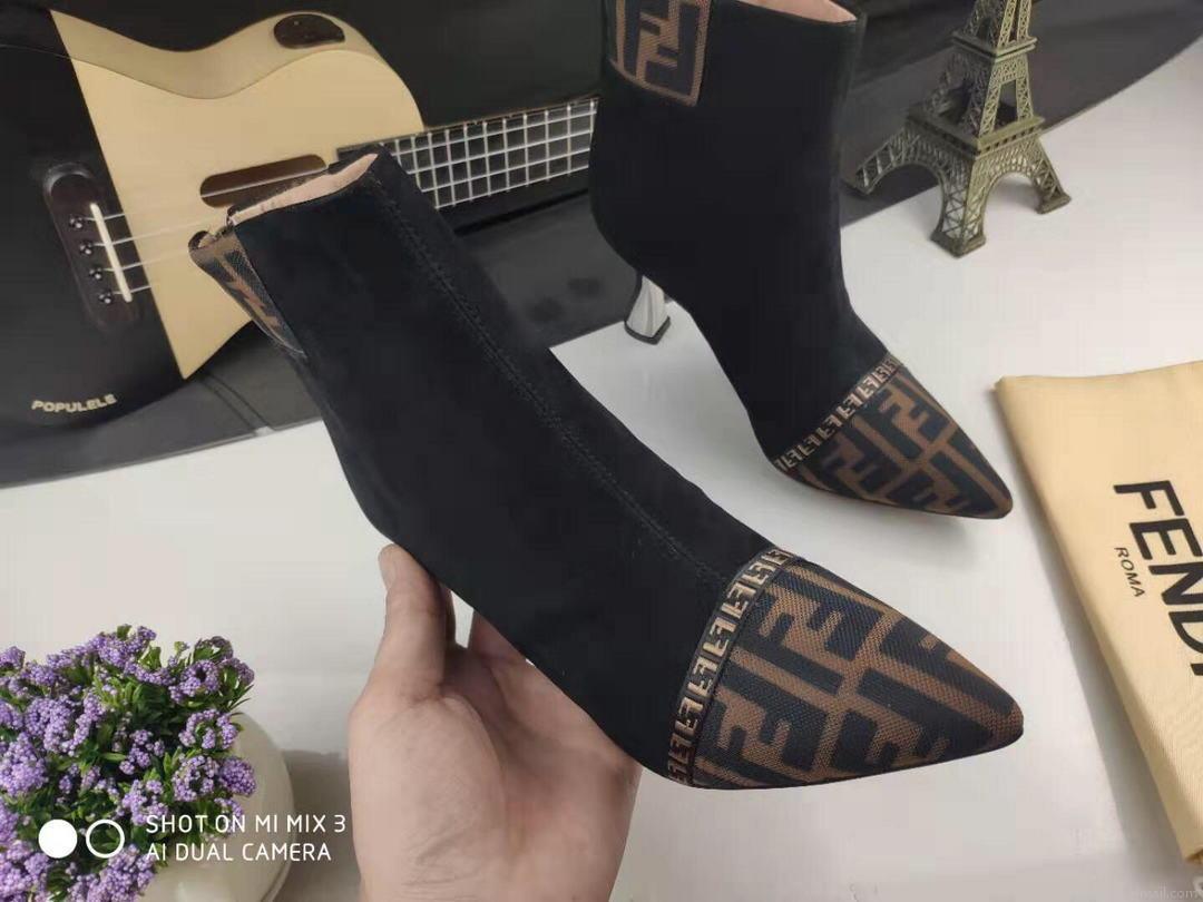 Fendi Boots Designger Fendi Short Shoes Women 81902 Black and Brown