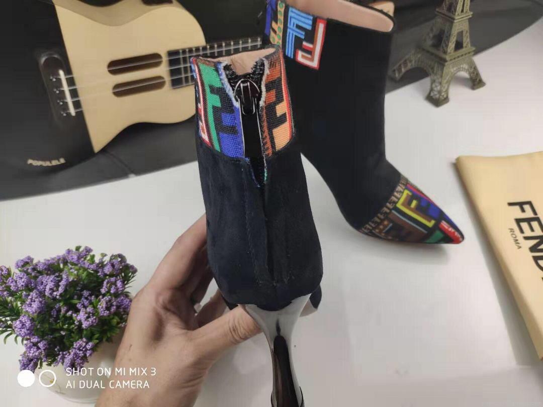 Fendi Boots Designger Fendi Short Shoes Women 81902 Black and Mutlicolor