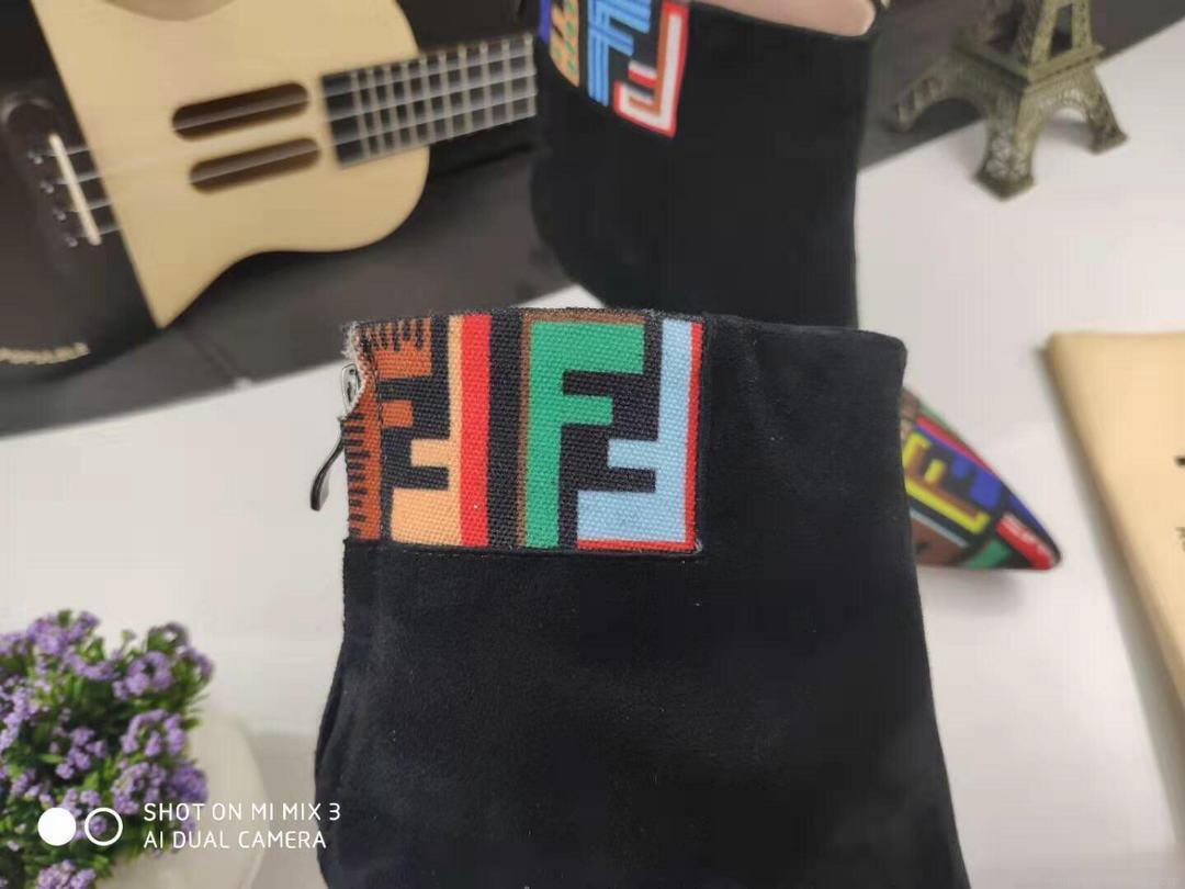 Fendi Boots Designger Fendi Short Shoes Women 81902 Black and Mutlicolor