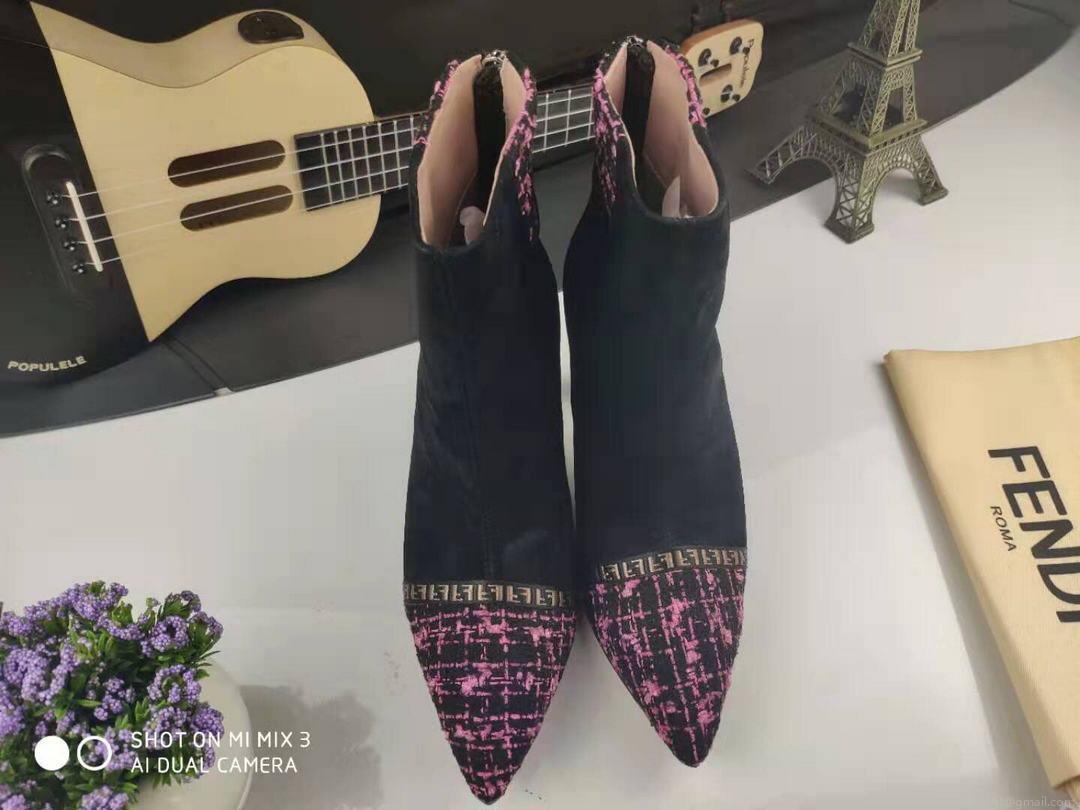 Fendi Boots Designger Fendi Short Shoes Women 81902 Black and Plum