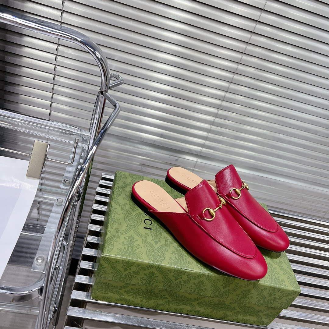 Gucci 423513 Women’s Princetown Leather Slipper G53190