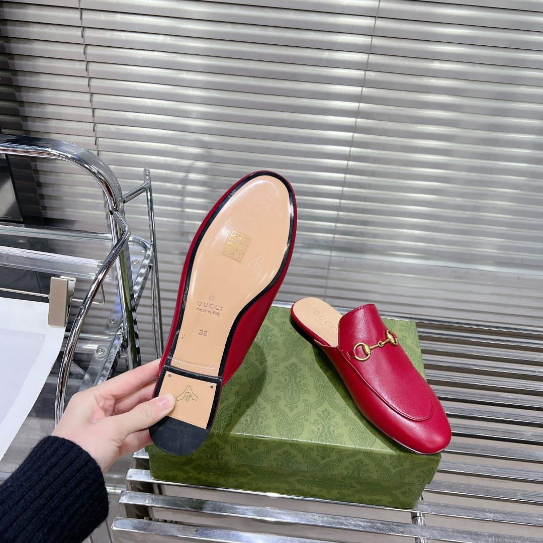 Gucci 423513 Women’s Princetown Leather Slipper G53190