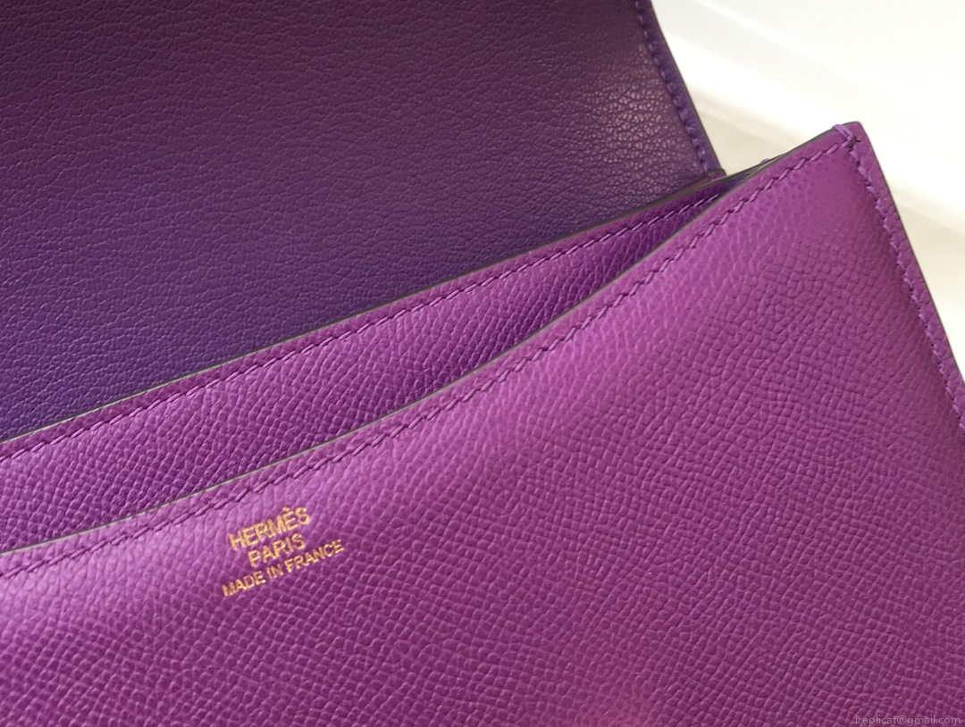 Hermes Constance Cross Body Bag Epsom Leather Gold H28404