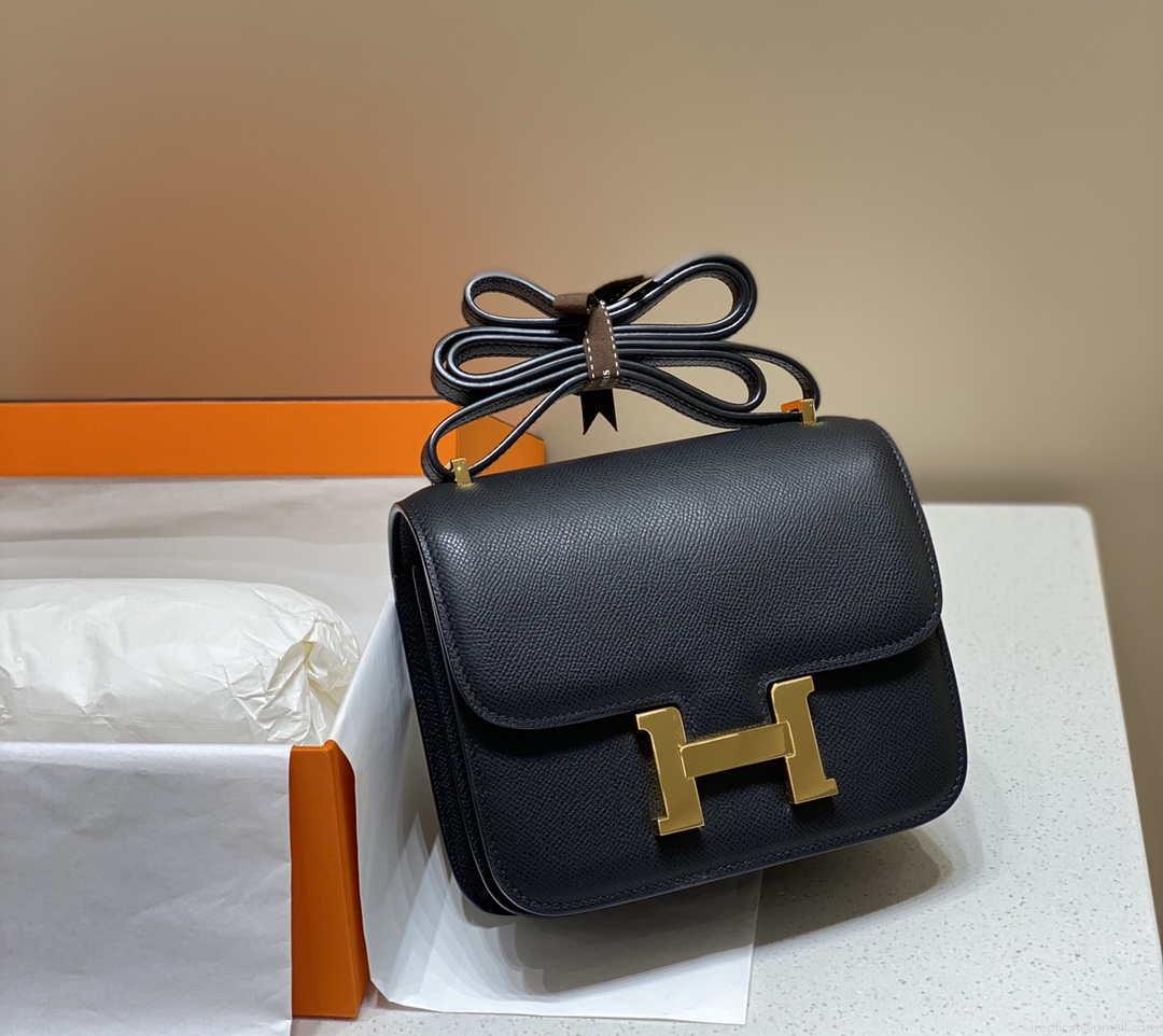 Hermes Constance Cross Body Bag Epsom Leather Gold H28401