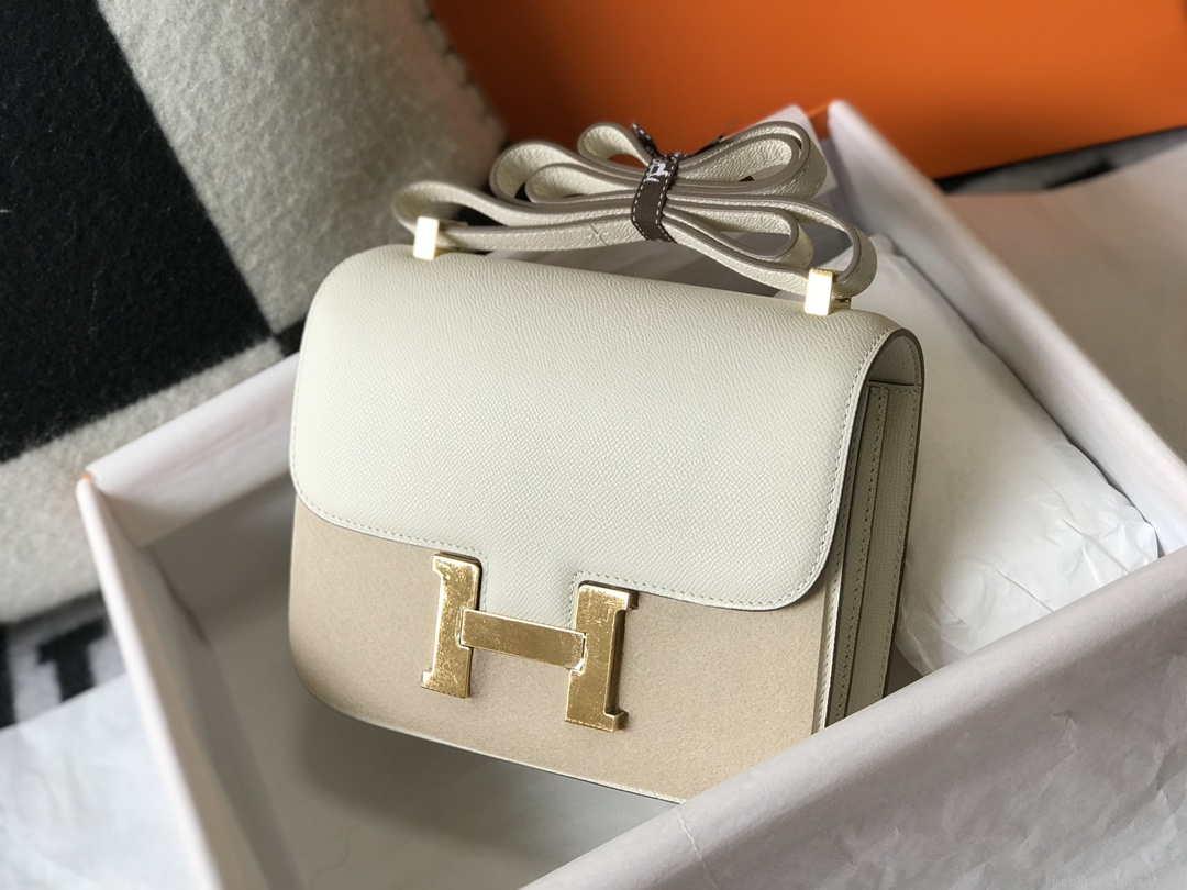 Hermes Constance Cross Body Bag Epsom Leather Gold H28405