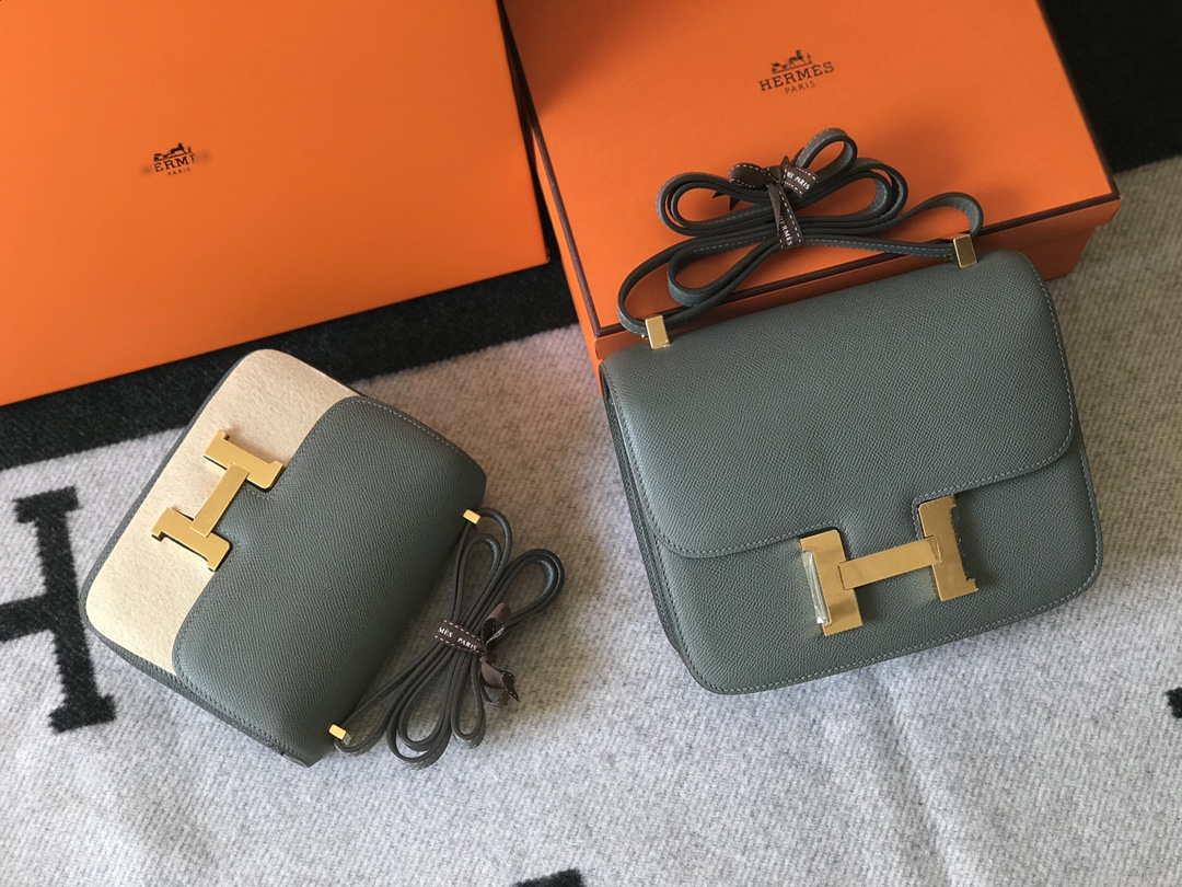 Hermes Constance Cross Body Bag Epsom Leather Gold H28407