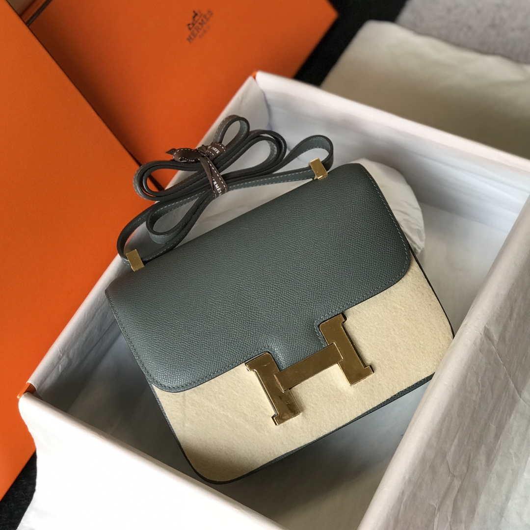 Hermes Constance Cross Body Bag Epsom Leather Gold H28407