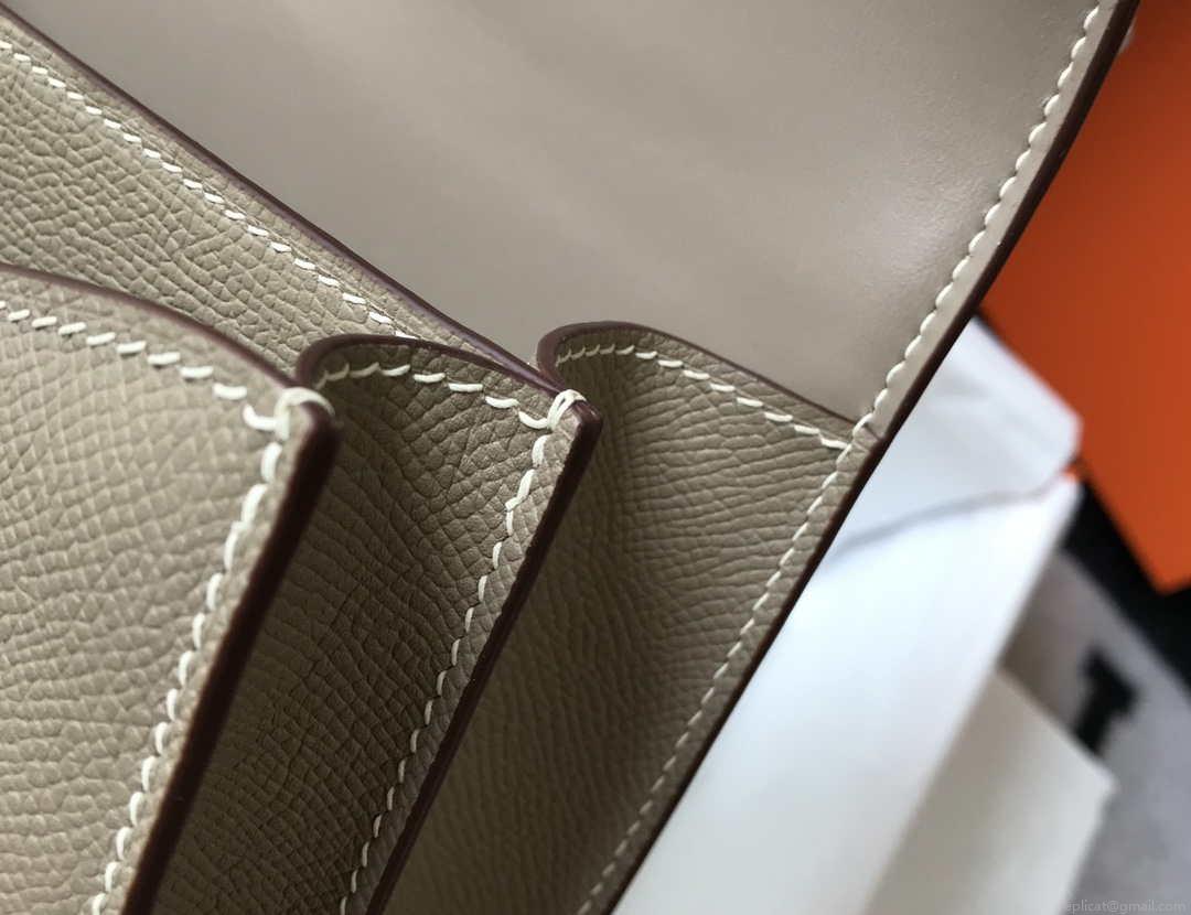 Hermes Constance Shoulder Bags Epsom Leather Silver H28415