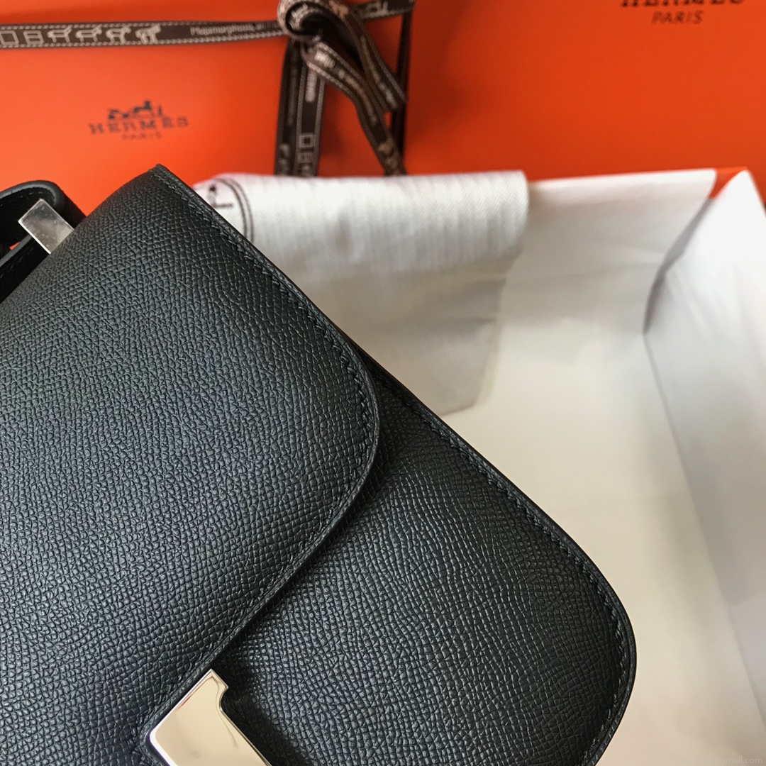 Hermes Constance Shoulder Bags Epsom Leather Silver H28416