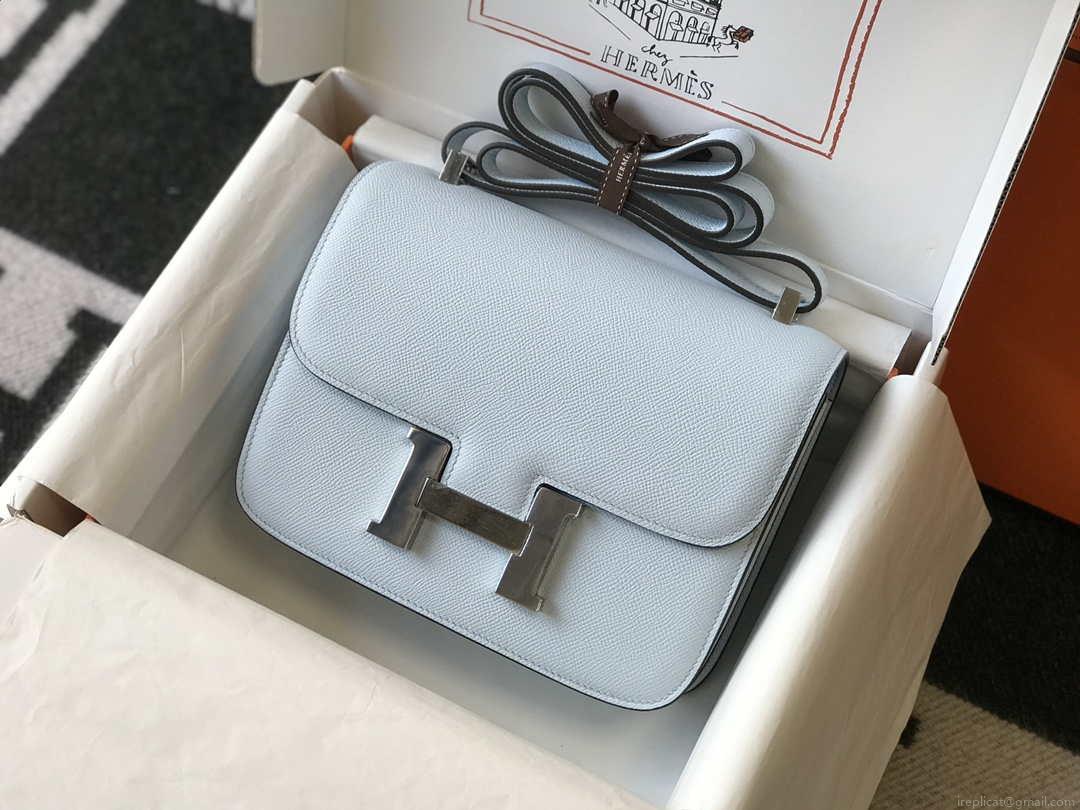 Hermes Constance Shoulder Bags Epsom Leather Silver H28420