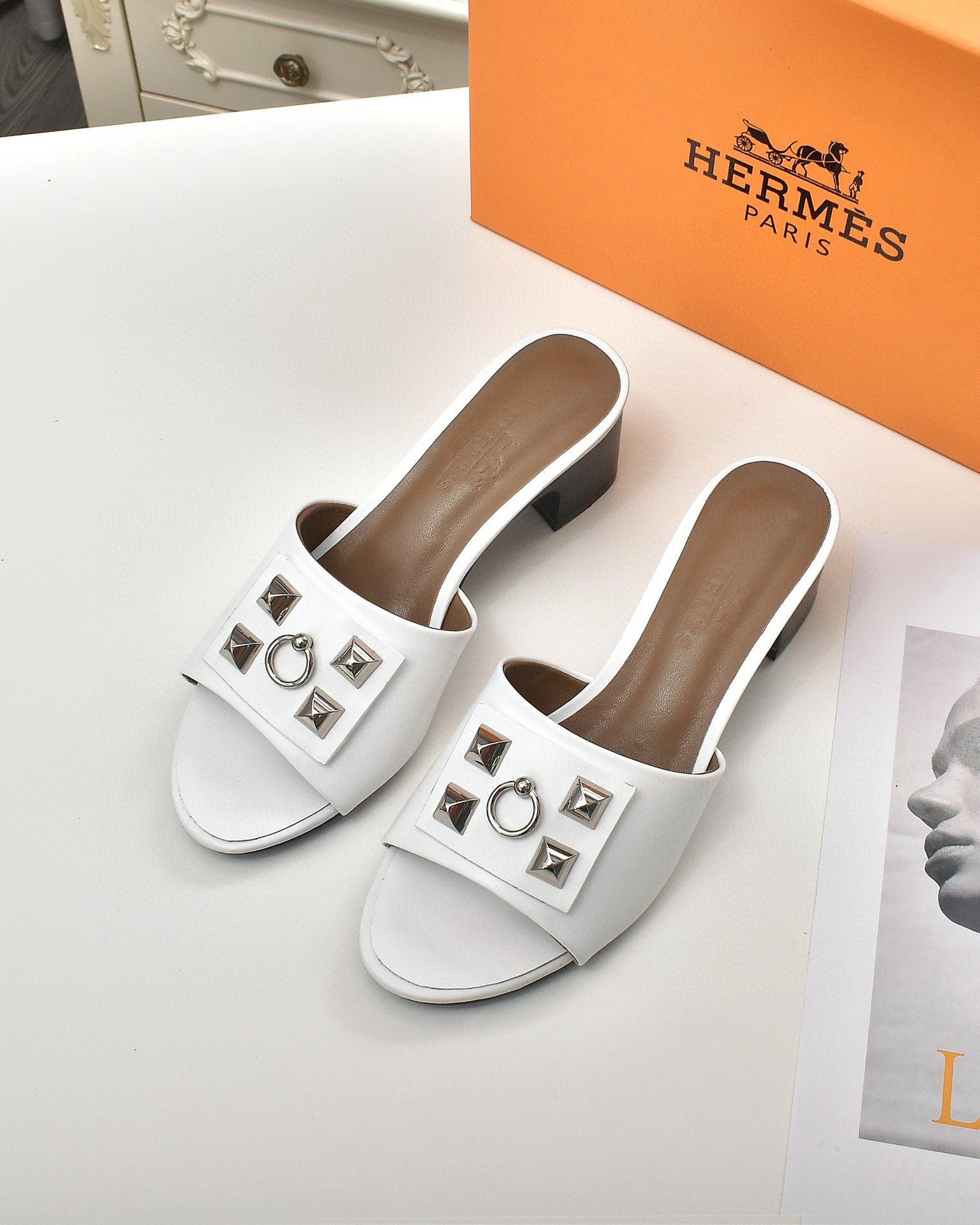 Hermes Women Shoes Designer Hermes Slippers Heel 60mm H70036